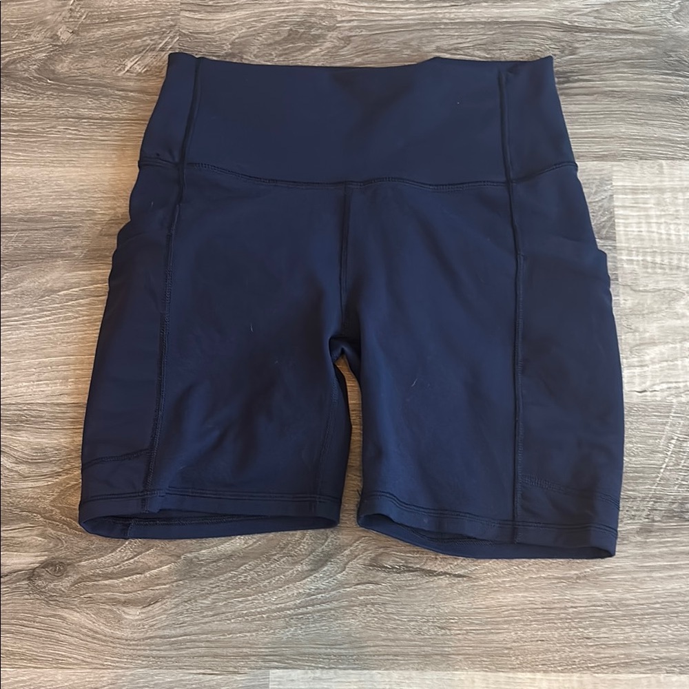 Fabletics Blue Bike Shorts High Waist Performance